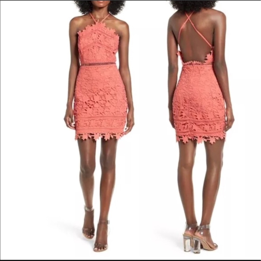 Astr coral lace dress